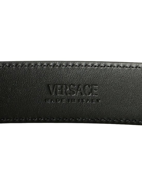 Versace Unisex Black 100% Leather Black Medusa Head Buckle Belt US 42 IT 105 main image 4